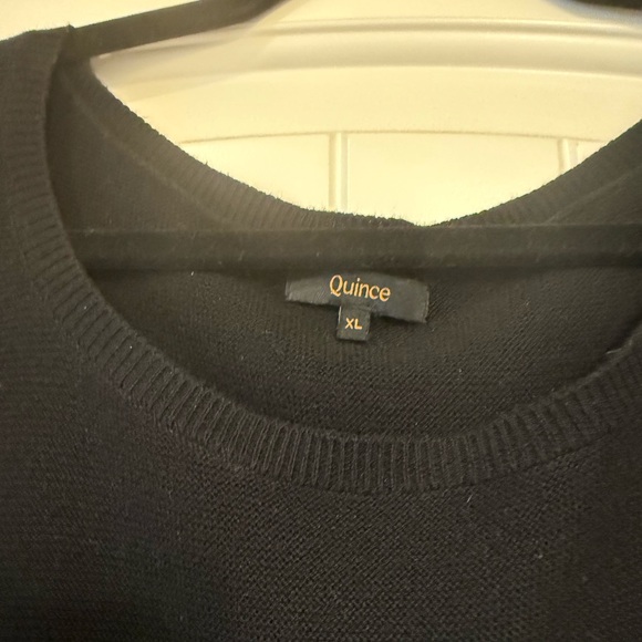 Quince Classic Black Short Sleeve Women's Top-XL Cotton Cashmere - Picture 4 of 5